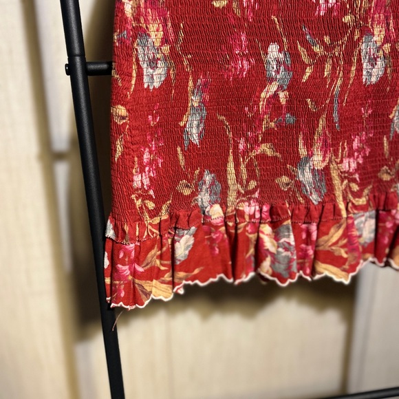 Zimmermann Corsair Smocked Flutter Dress Red Floral Size Small - Picture 6 of 10